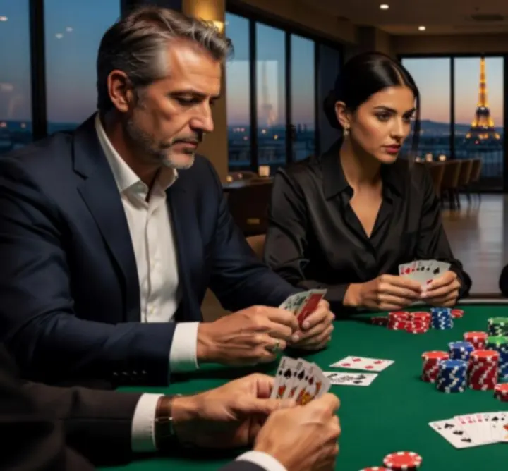Soirée poker indoor avec ambiance moderne et conviviale