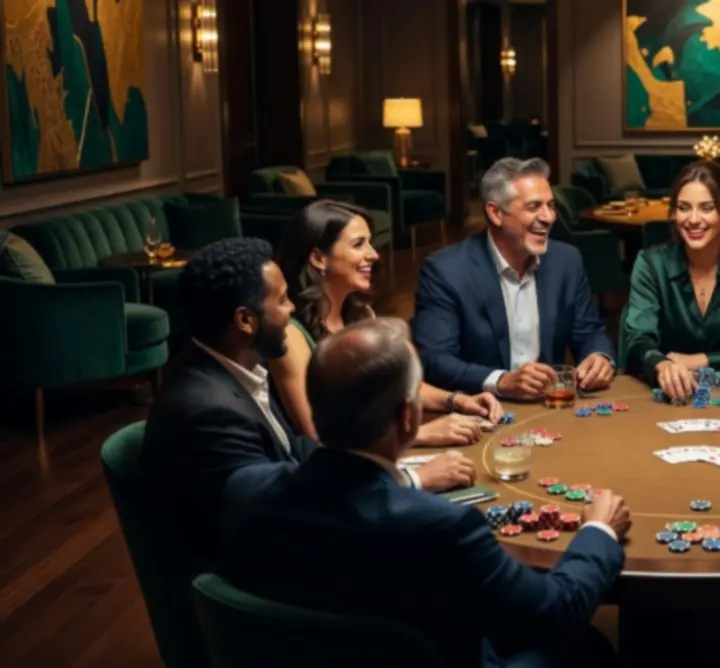 Table de poker lors d'un événement animé